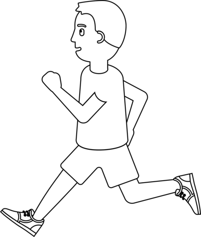 Running Emoji Coloring Page